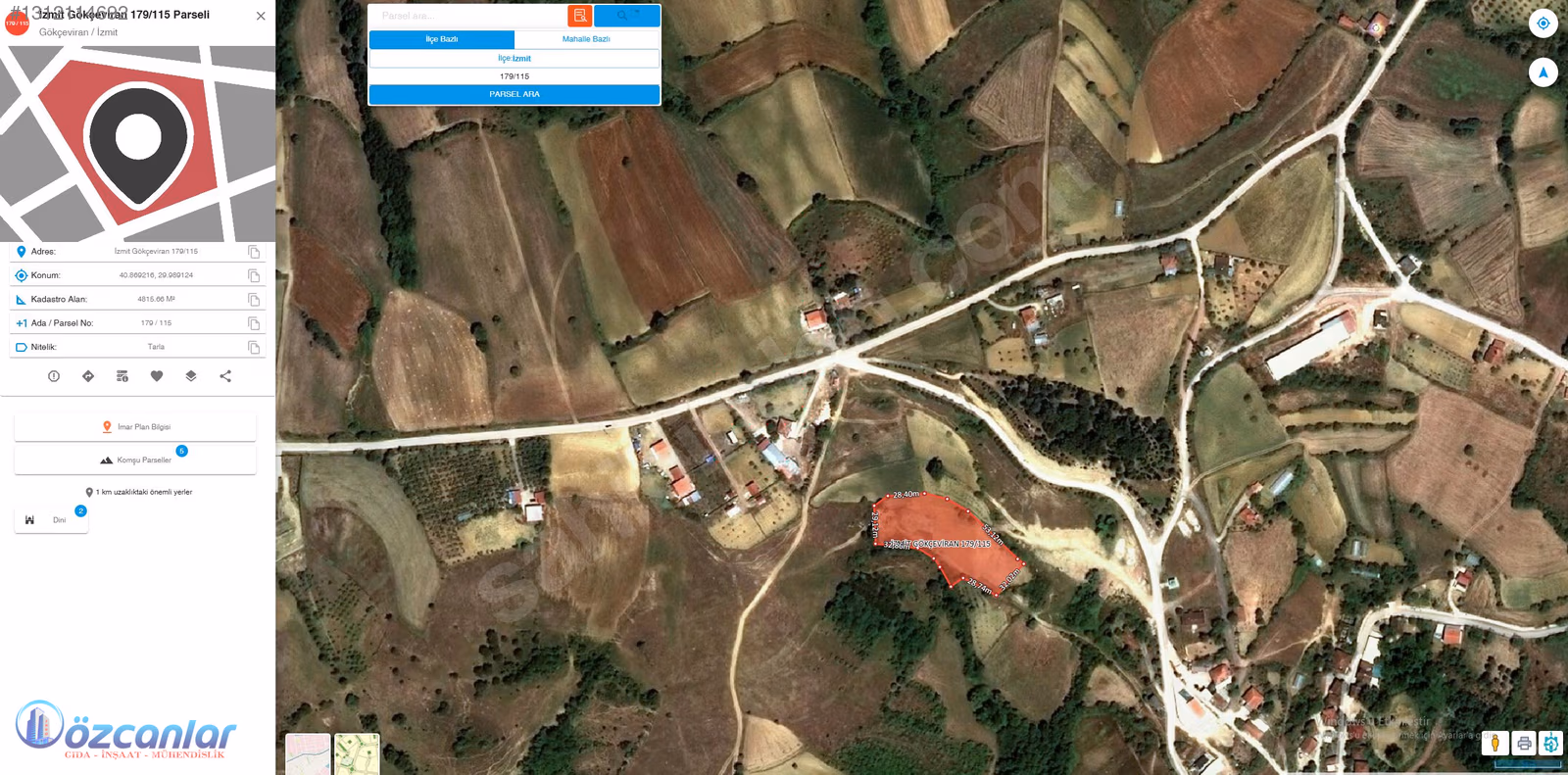 İzmit Gökçeviranda Asfalta Yakın Köyiçi İmarlı Arsa - 7.950.000 TL